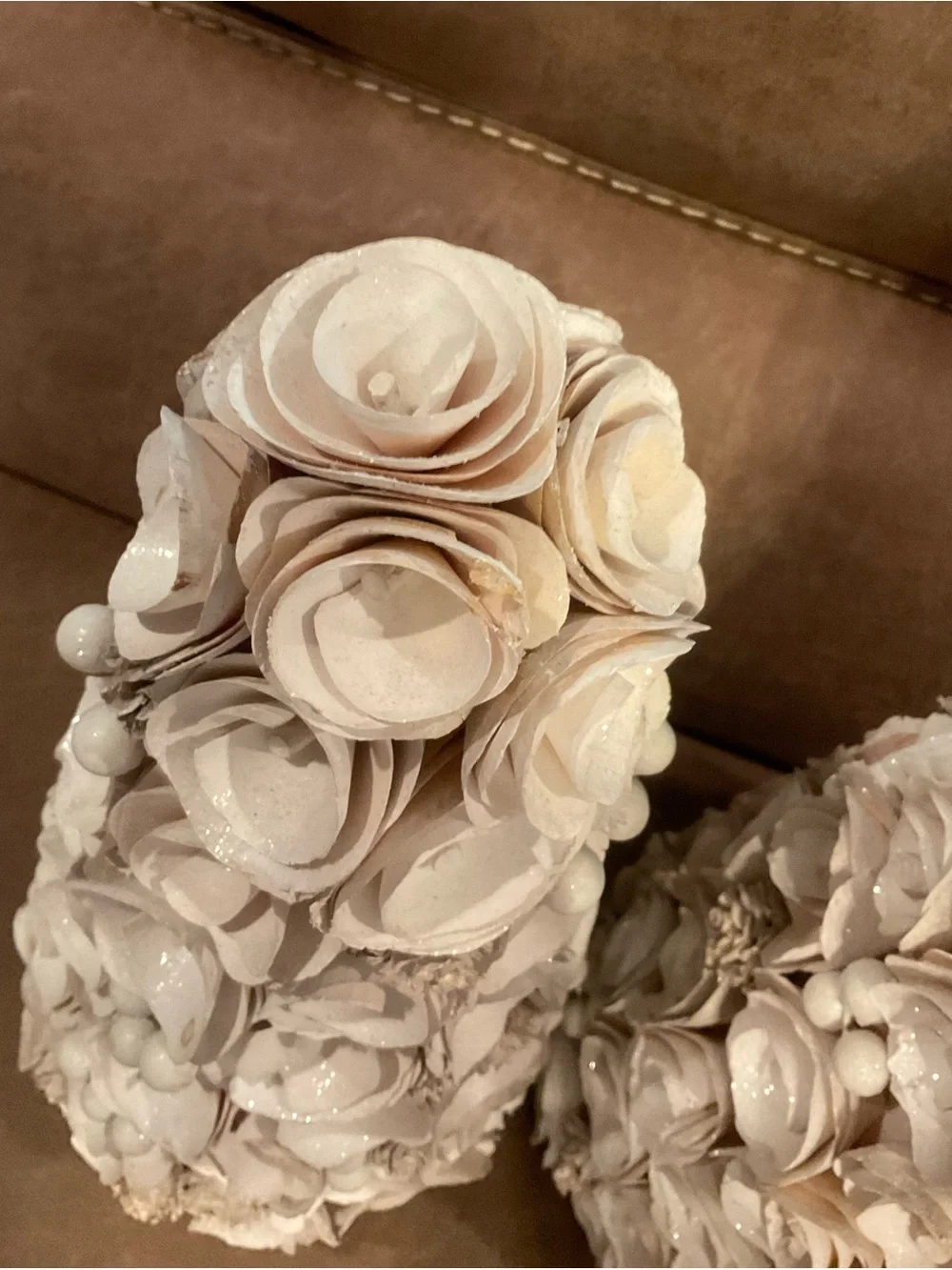Smith & Hawken Cone Trees in White Glitter